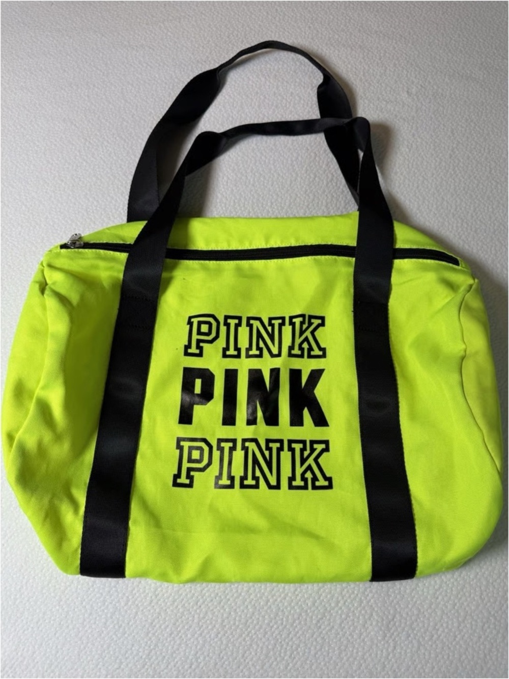 PINK Victoria's Secret Neon Yellow Small Duffle